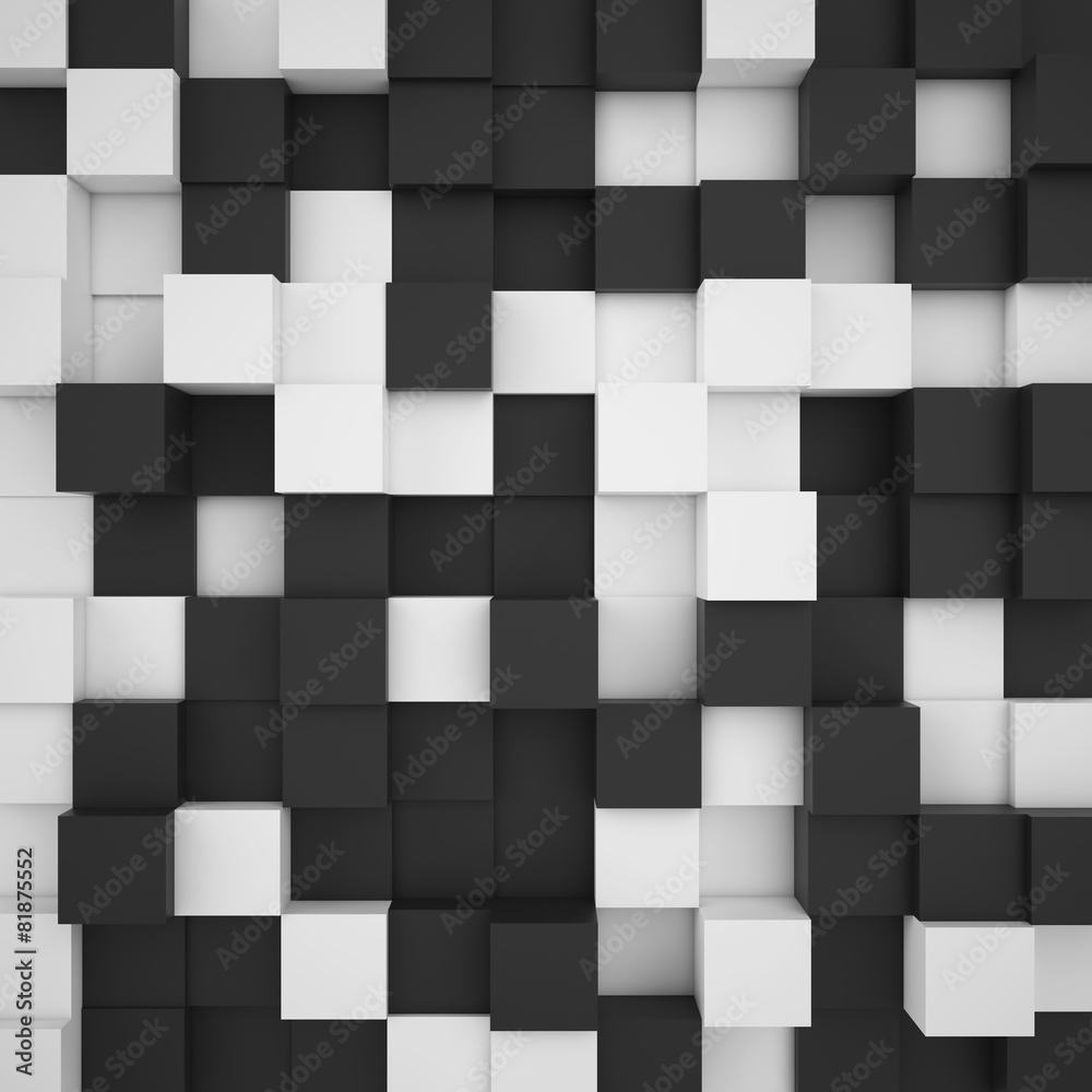 Background of white and black cubes Background of white and black cubes