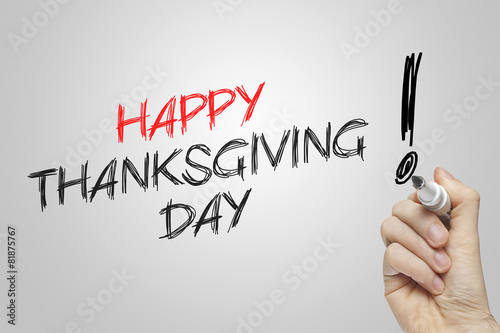 Hand writing happy thanksgiving day