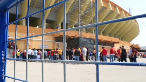 Soccer match entrance queue