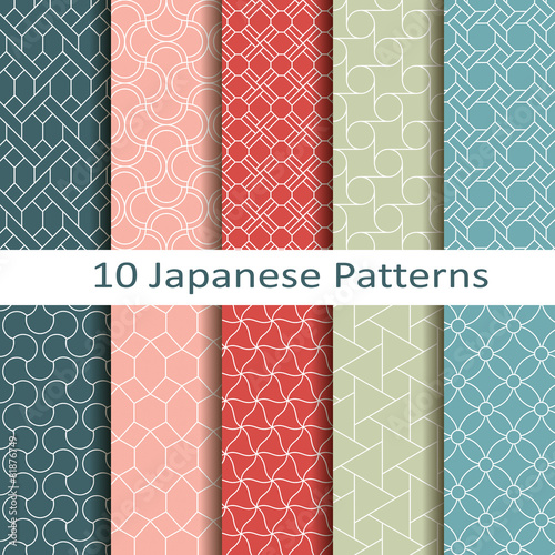 set of ten japanese patterns