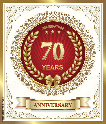 postcard with the 70th anniversary