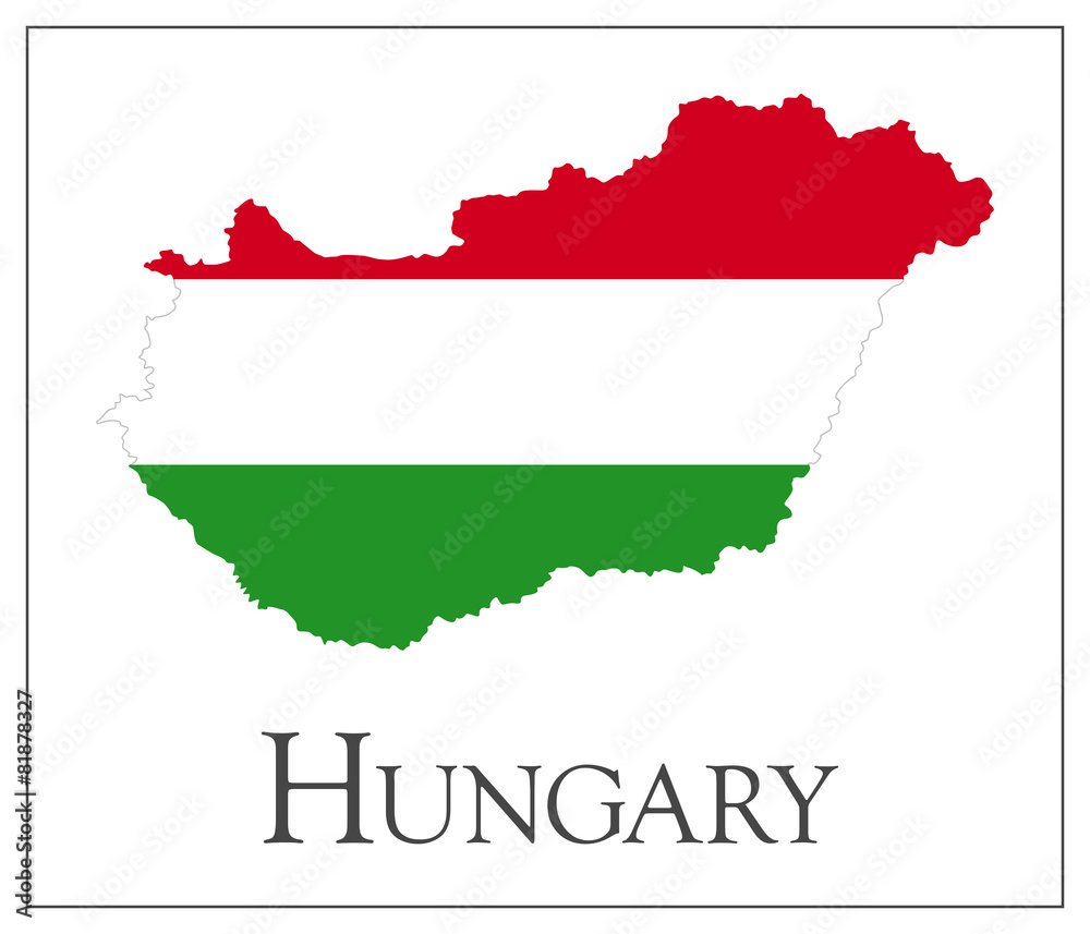 Obraz premium Hungary flag map