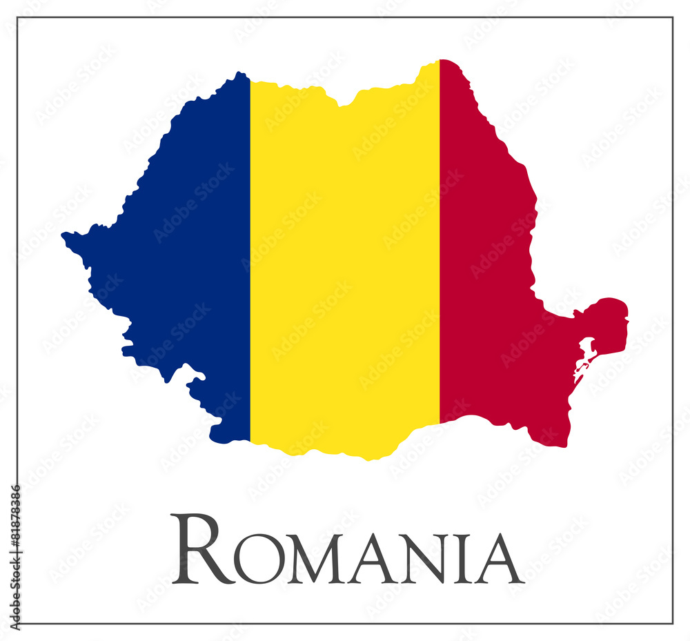Obraz premium Romania flag map