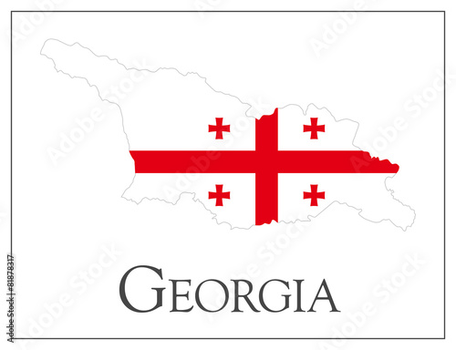 Georgia flag map