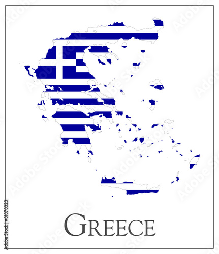 Greece flag map #81878323