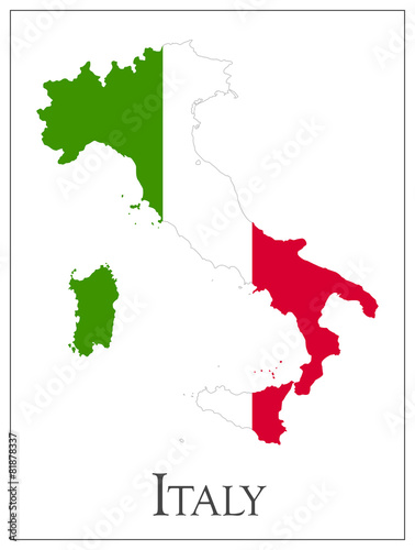 Italy flag map