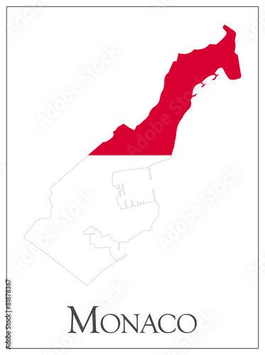 Monaco flag map