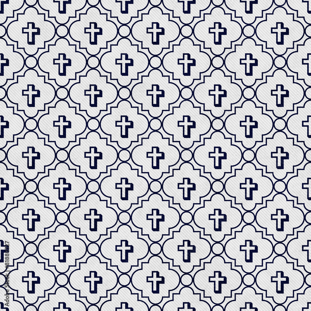 Navy Blue and White Cross Symbol Tile Pattern Repeat Background Navy Blue and White Cross Symbol Tile Pattern Repeat Background