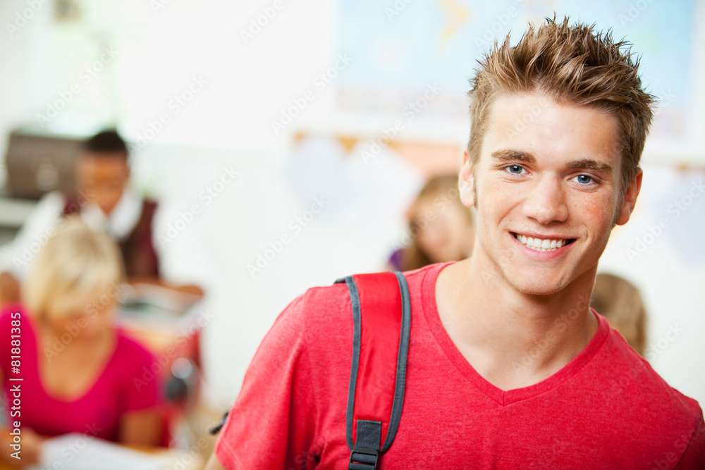High School: Handsome Smiling Teen Male High School: Handsome Smiling Teen Male