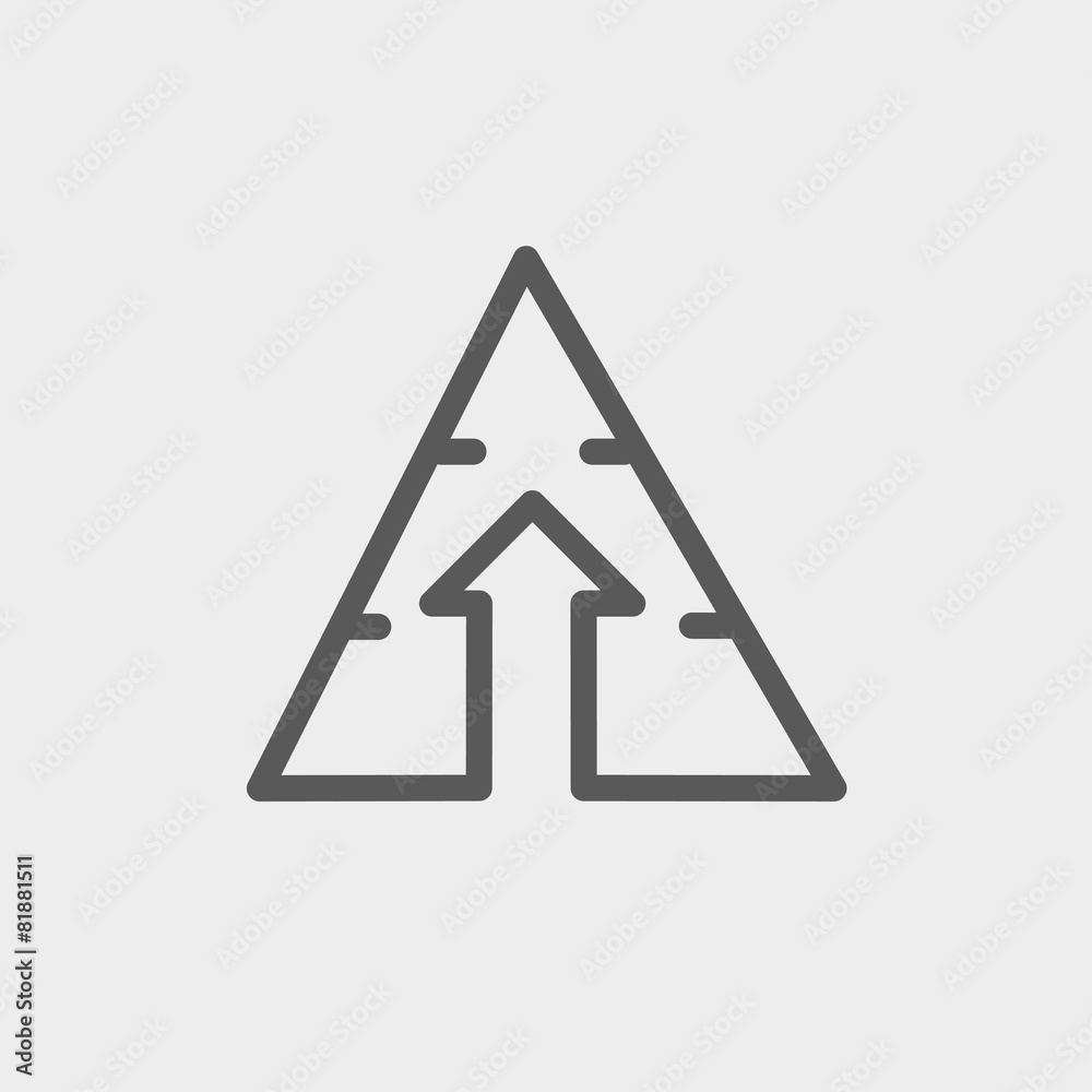 Triangle arrow up thin line icon Triangle arrow up thin line icon