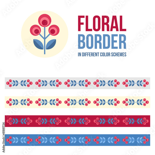 Set of design elements - floral borders