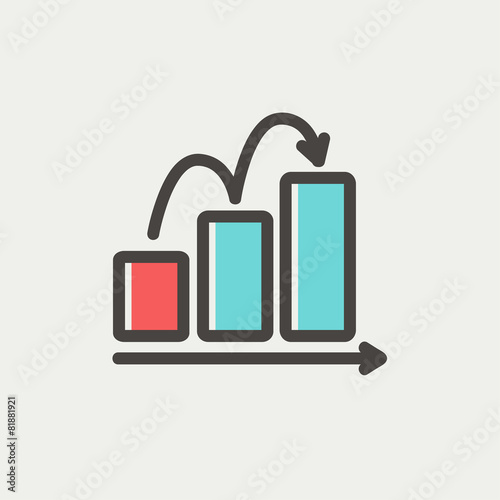 Business sales increase thin line icon
