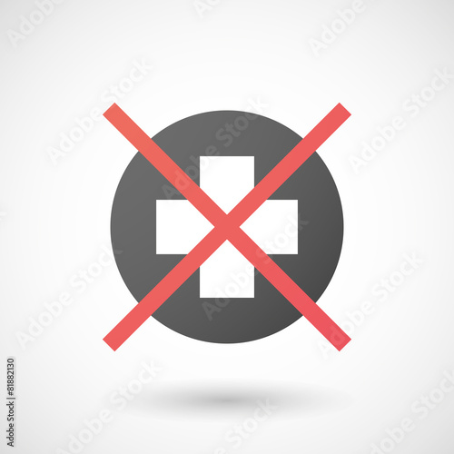 Not allowed icon with a pharmacy sign