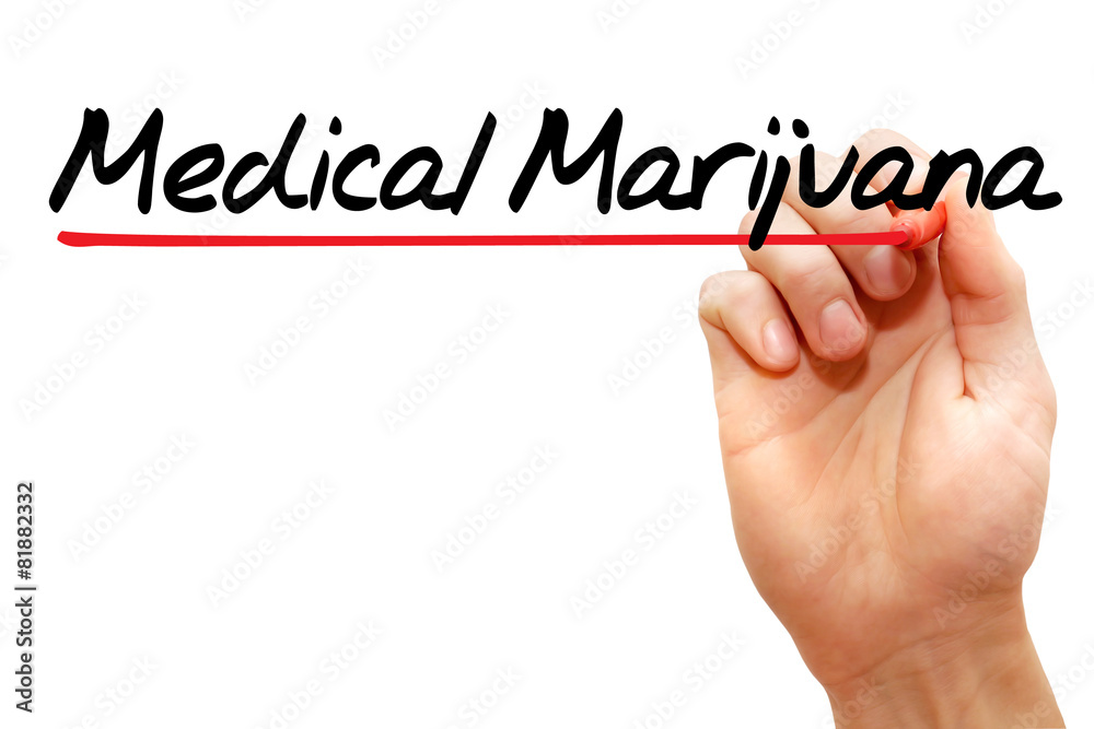 Hand writing Medical Marijuana with marker concept