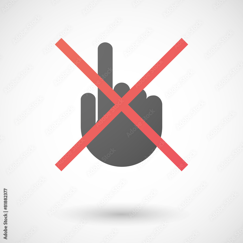 Not allowed icon with a pointing hand Not allowed icon with a pointing hand