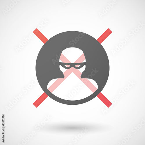 Not allowed icon with a thief
