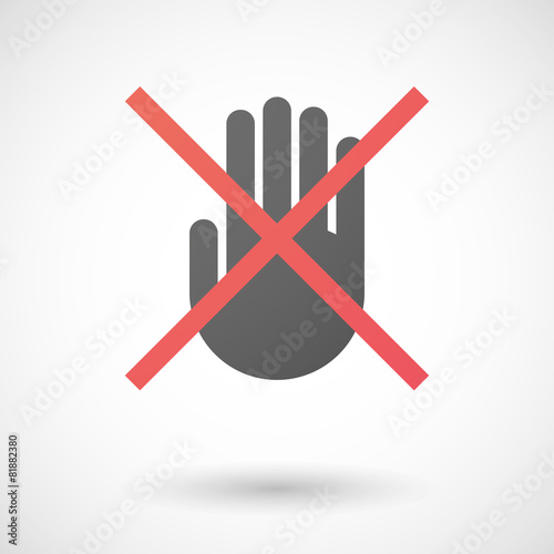 Not allowed icon with a hand