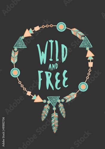 Tribal Frame Typographic Design