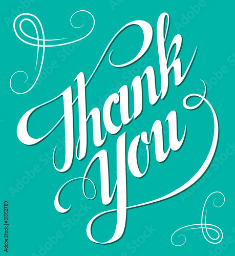 Thank You hand lettering. Handmade calligraphy vector eps8
