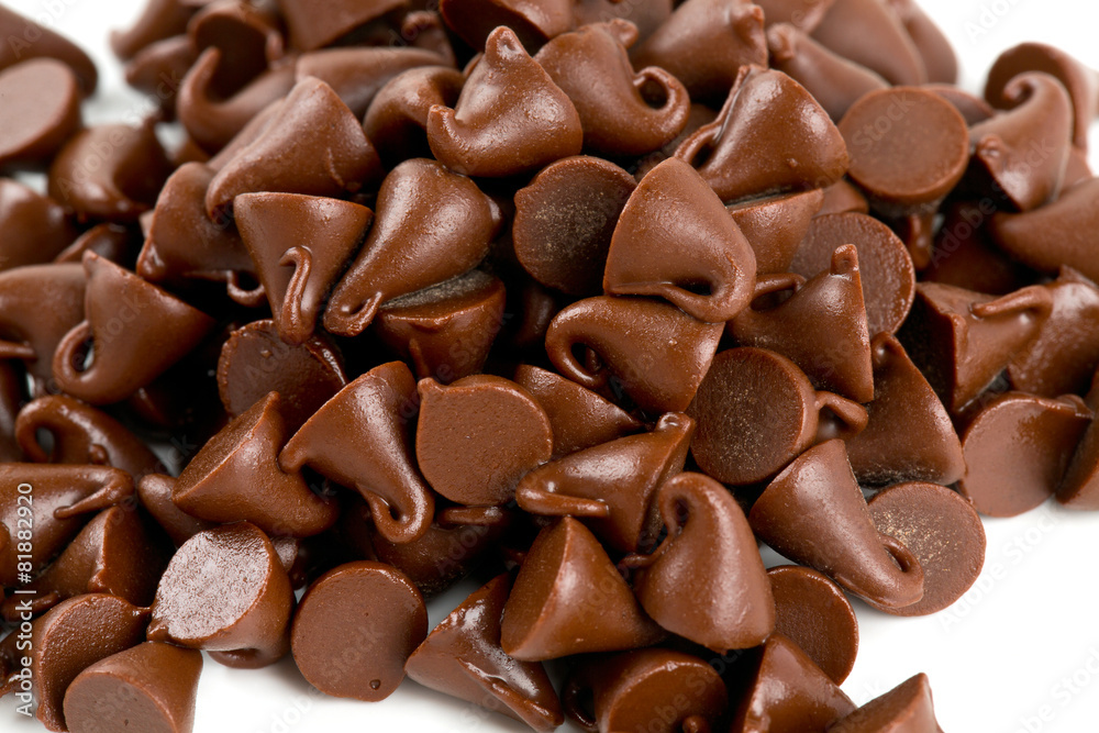 chocolate drops isolated on white chocolate drops isolated on white