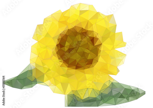 abstract sunflower drawing with triangles