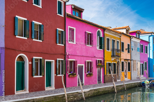 Painted houses of Burano, in the Venetian Lagoon, Italy. © norbel