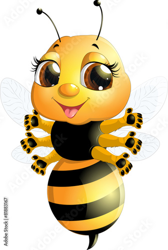bee on a white background
