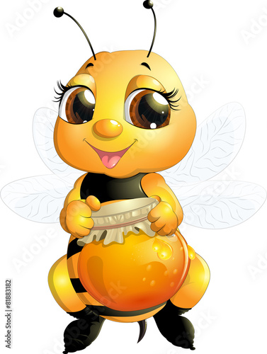 bee on a white background