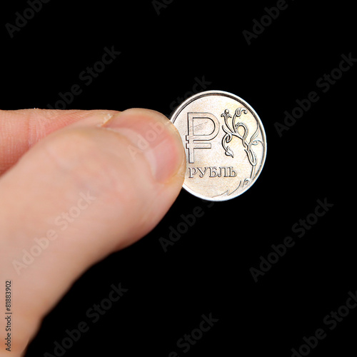 Russian Ruble in the Hand