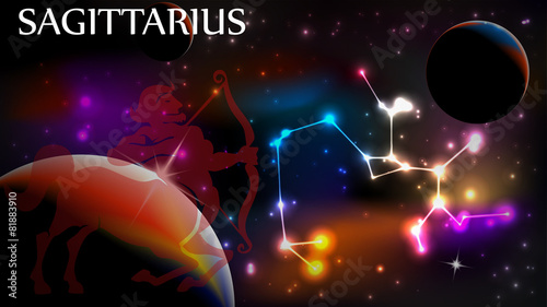 Sagittarius Astrological Sign and copy space