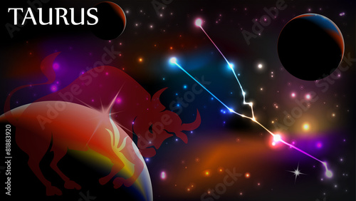 Taurus Astrological Sign and copy space