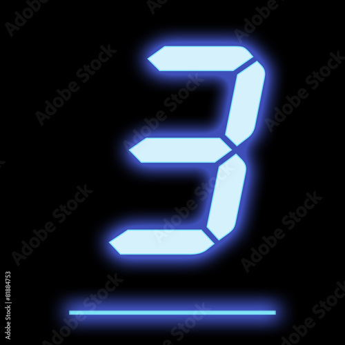 LED digit nine blue