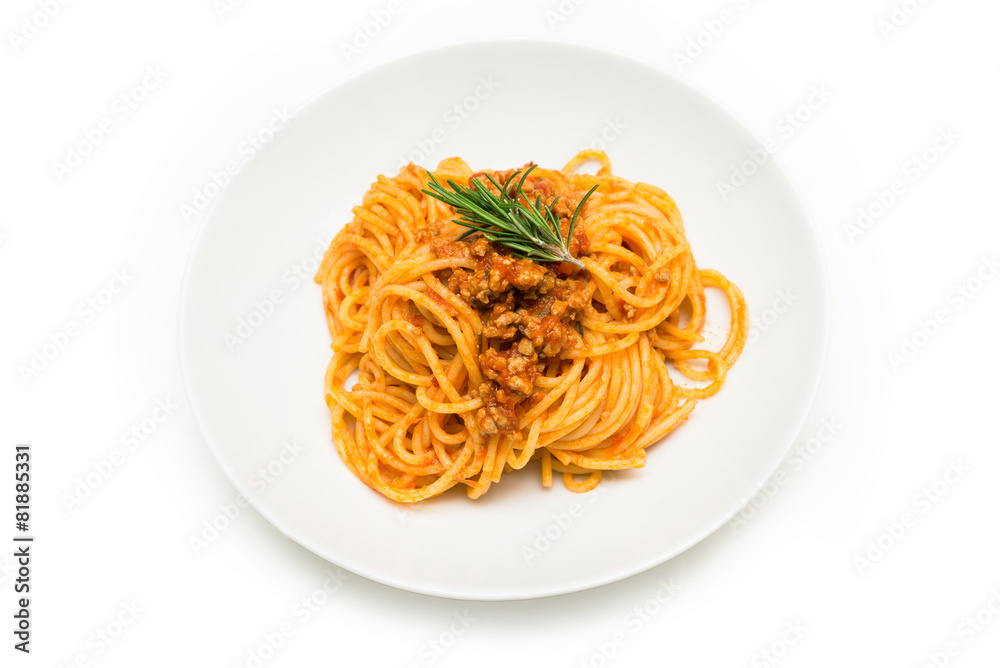 Piatto di spaghetti al ragù