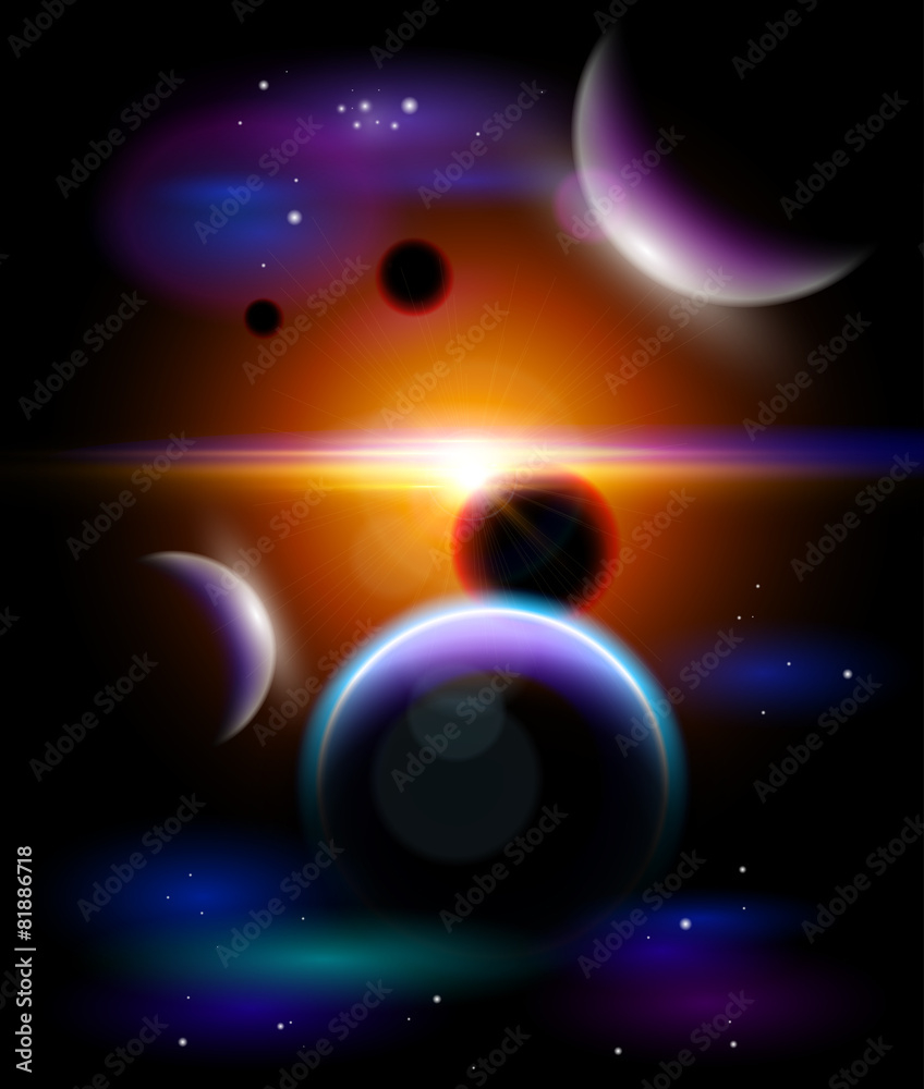Fototapeta premium Magic Space - planets, stars and constellations