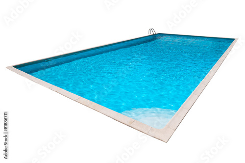 Rectangular Swimming pool with blue water isolated