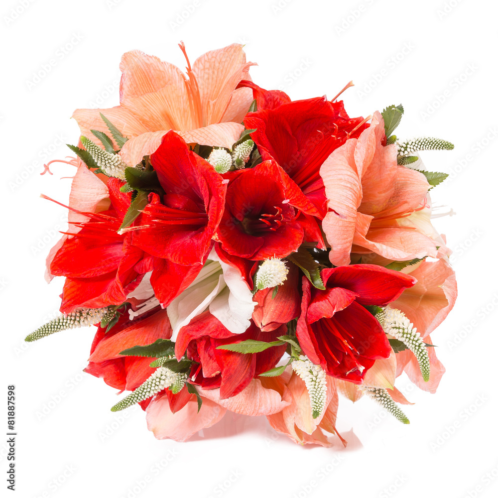 Naklejka premium beautiful colorful fresh flowers bouquet isolated