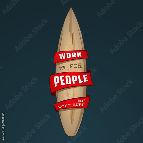 Colored vector Surfing illustration or emblem with lettering. St