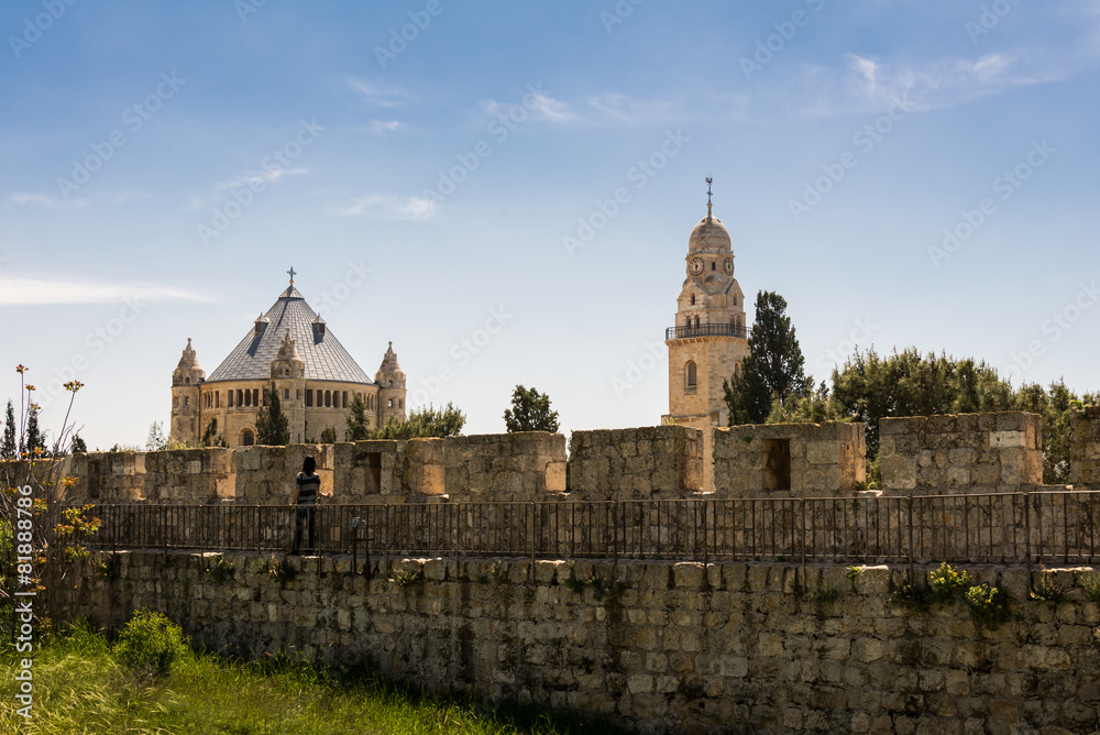 Dormition Abbey viewed from the Jerusalem city wall