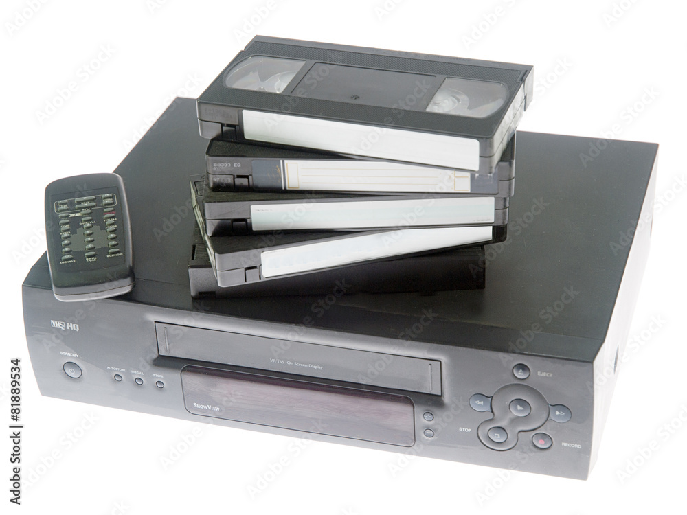 Fototapeta premium videocassette recorder and videotapes