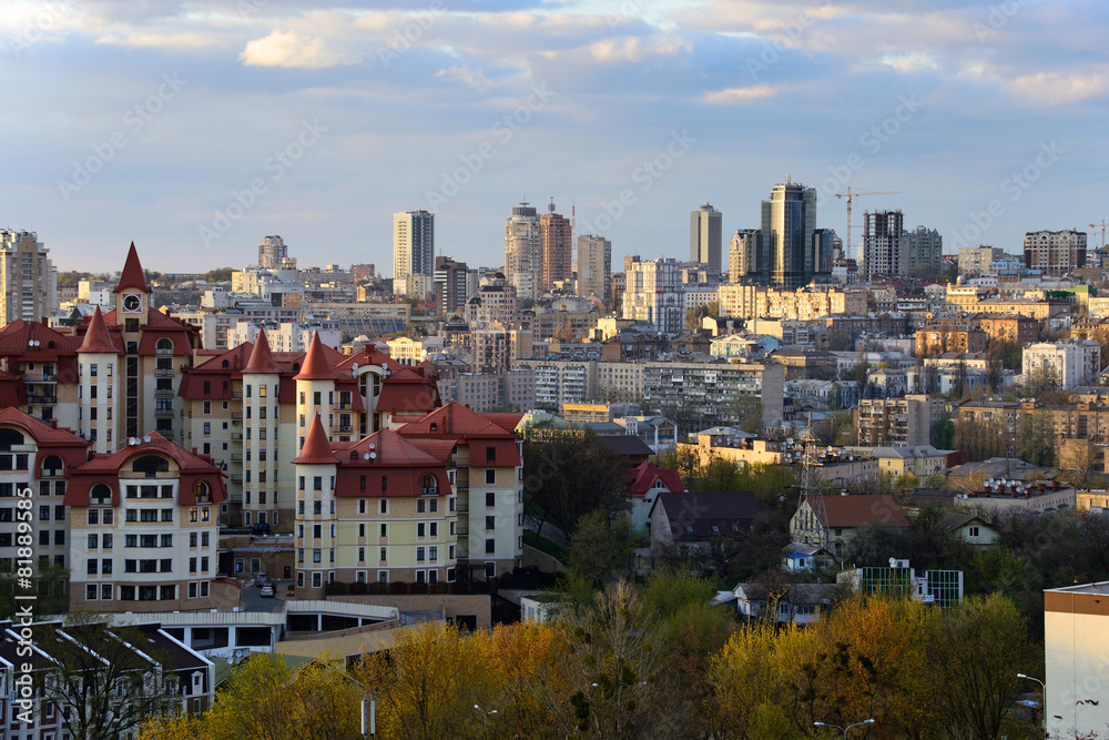 Kiev cityscape in spring