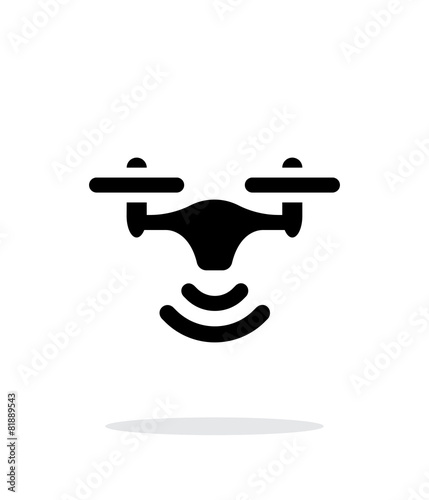 Wireless quadcopter simple icon on white background.