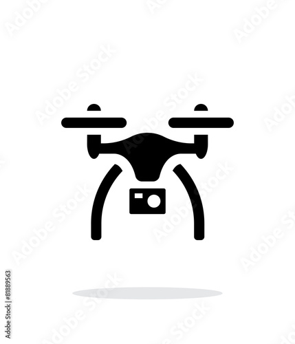 Drone with camera simple icon on white background.