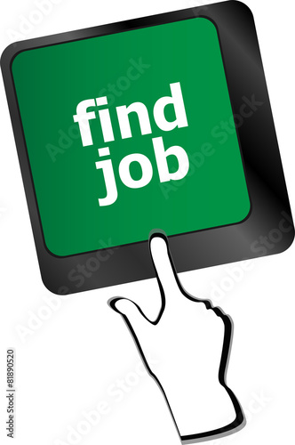 Searching for job on the internet. Jobs button