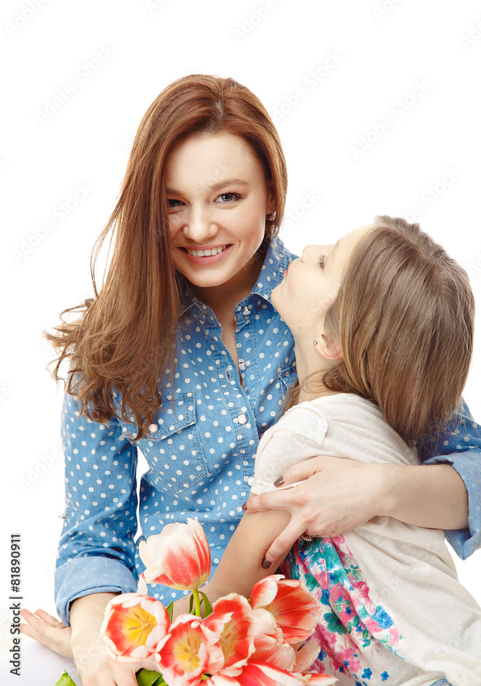 Portrait of child with mother