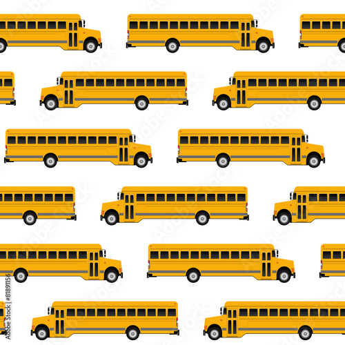 school bus seamless pattern