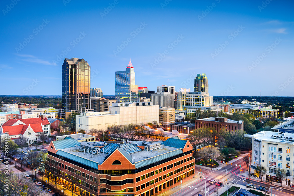 Obraz premium Raleigh, North Carolina, USA Downtown Skyline