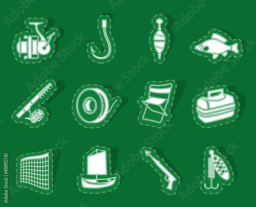 Fishing and holiday icons - vector icon set