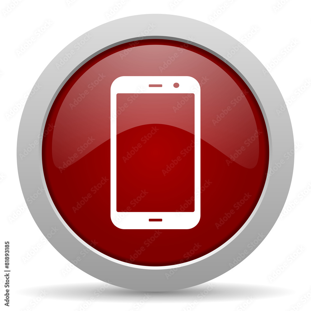 smartphone red glossy web icon smartphone red glossy web icon