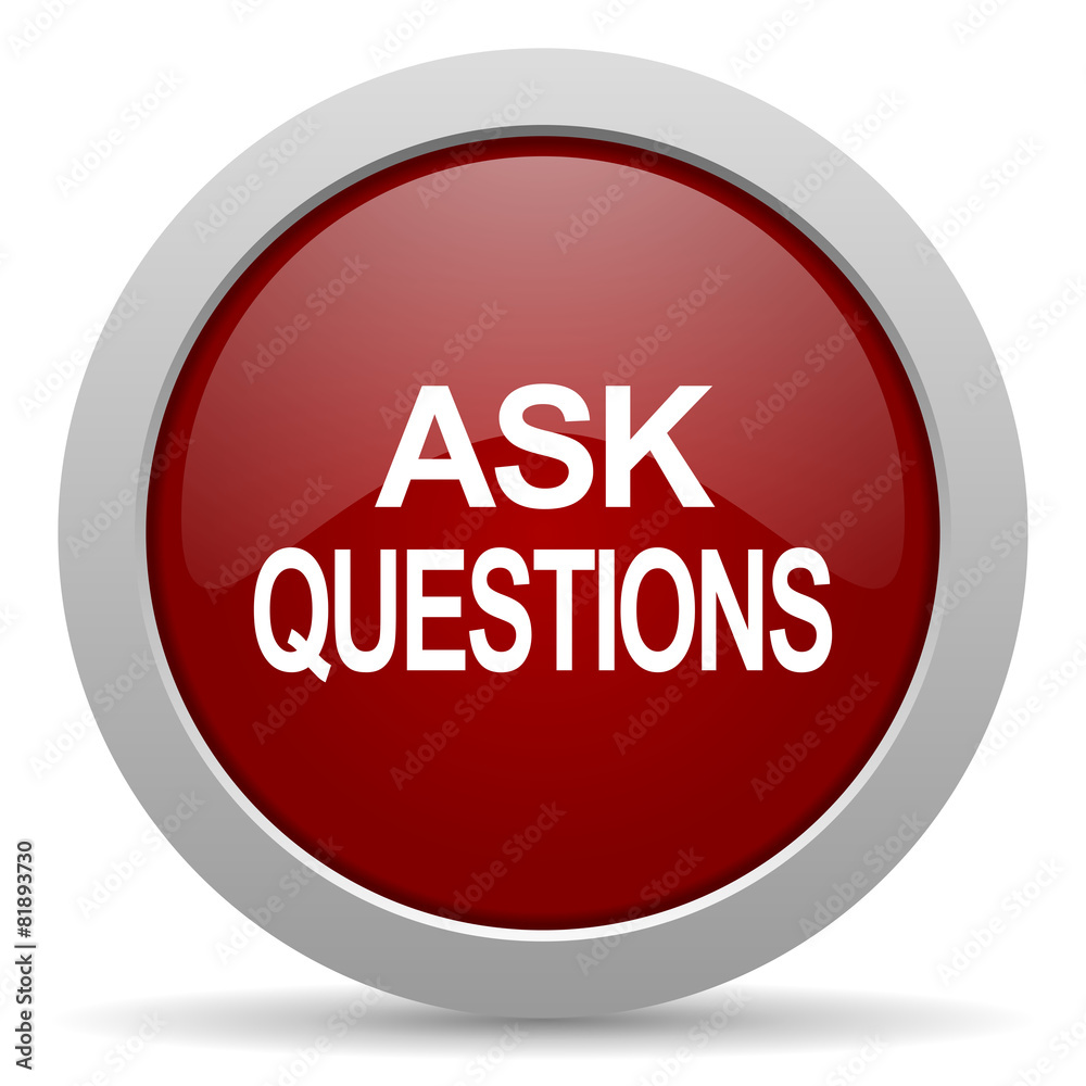 ask questions red glossy web icon ask questions red glossy web icon