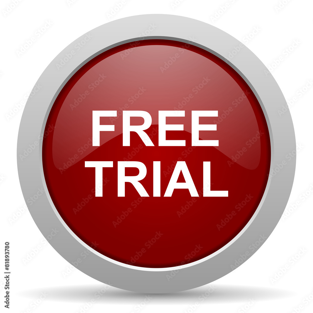 free trial red glossy web icon free trial red glossy web icon